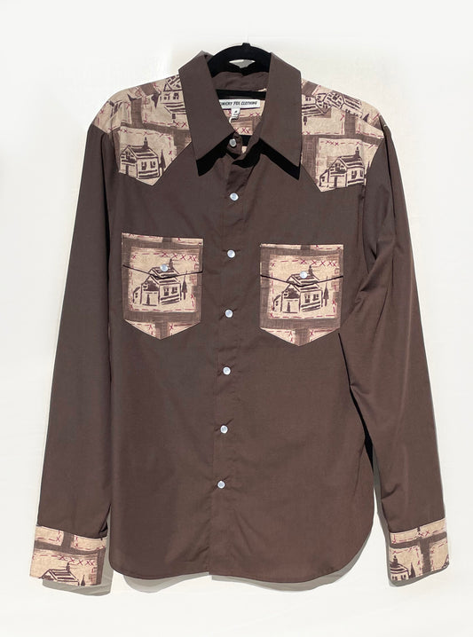 Cal Men's LS Western - Log Cabin